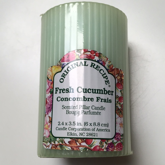 Scented Pillar Candle Fresh Cucumber Concombre Frais - Picture 1 of 5